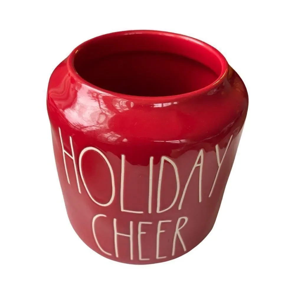 Rae Dunn “Holiday Cheer” Large Gnome Snack Cookie Canister w/ Topper NWOT